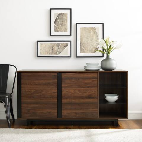 Middlebrook 2-Door Smoked Glass Shelf Buffet
