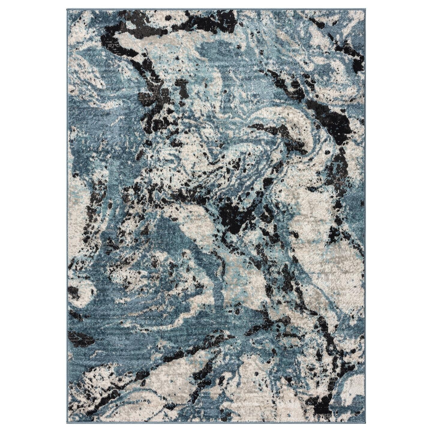 Luxe Weavers Marble Swirl Abstract Area Rug, Blue 5x7