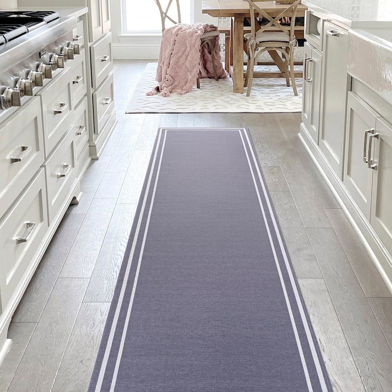 JONATHAN Y Ainsley Classic 2-Stripe Border Washable Area Rug