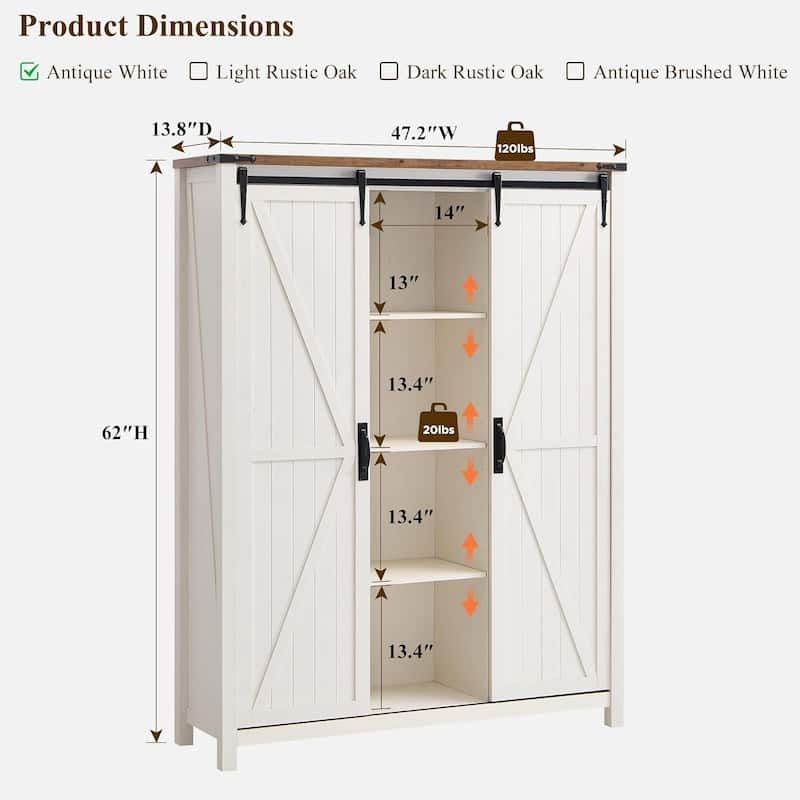 Farmhouse Shoe Storage Cabinet, 7-Tier Shoe Organizer, Shoe Rack