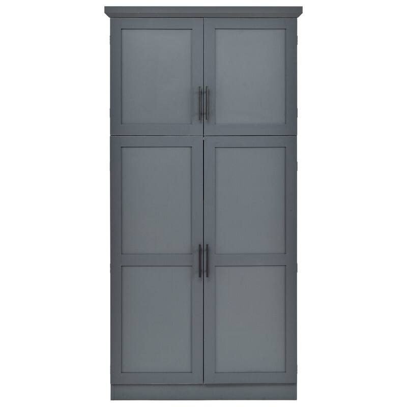 70.9"Tall Freestanding Kitchen Pantry Cabinet with Doors, Pull-out Trays and Adjustable Shelves for Organization