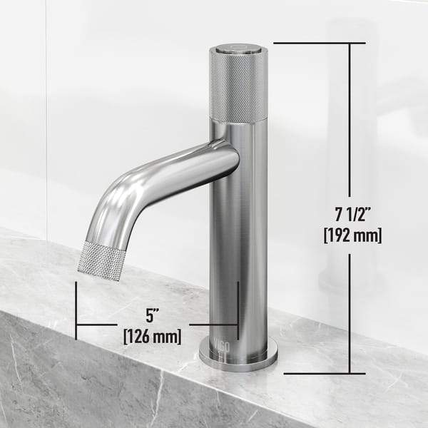 dimension image slide 1 of 7, VIGO Apollo 1-Handle Single Hole Bathroom Faucet