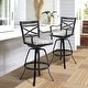 preview thumbnail 56 of 77, Outdoor Patio Bar Stools Aluminum Swivel Bar Chair with Sunbrella Cushion - 21.7 in W x 16.5 in D x 46 in H MILANO CHAR