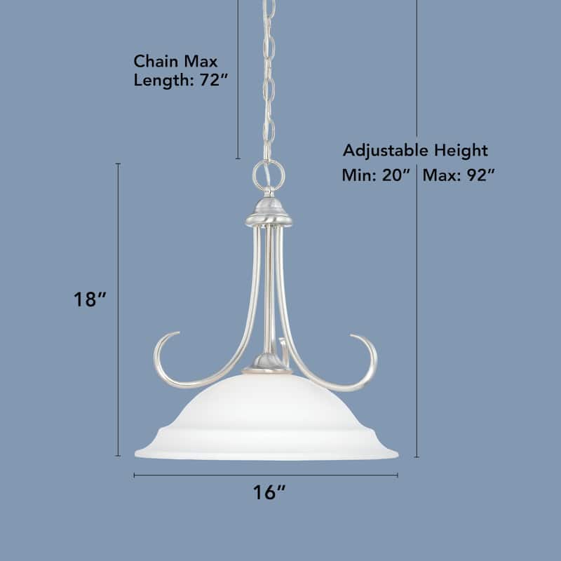 Elk Home Bella Brushed Nickel With White Glass 1 Light Pendant