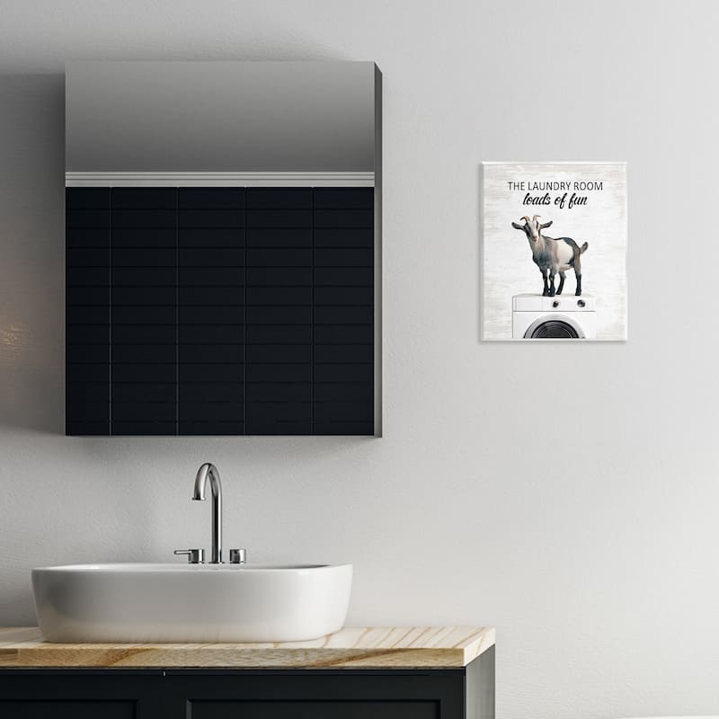 Stupell Loads of Fun Laundry Goat Wall Plaque Art Design By Lettered and Lined