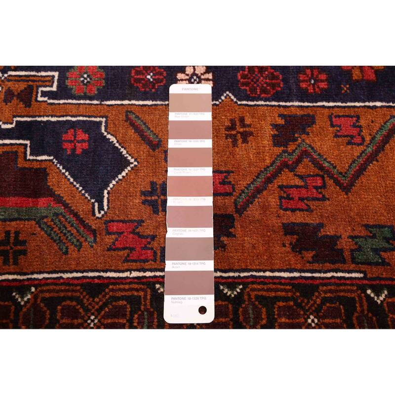 ECARPETGALLERY Hand-knotted Teimani Brown, Dark Navy Wool Rug - 3'9 x 7'0