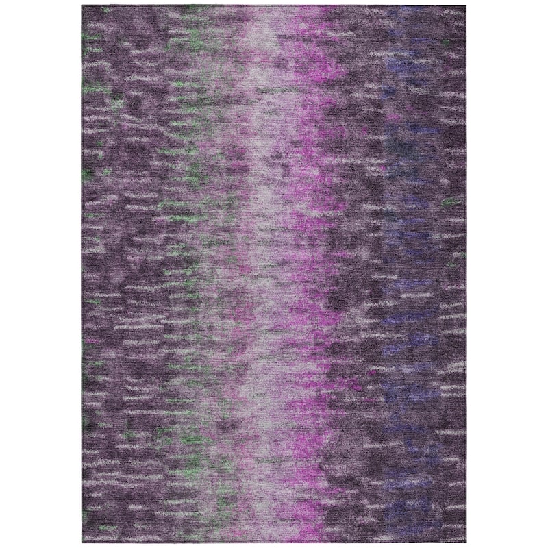 Machine Washable Indoor/ Outdoor Contemporary Ombre Chantille Rug