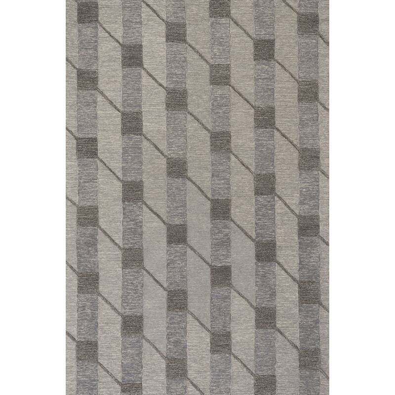Nuloom Lucienne Vail Geometric Wool Rug - 6' x 9' - Blue - Rectangle