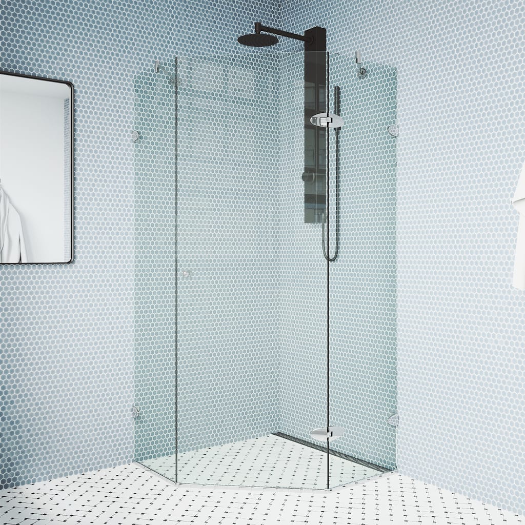 VIGO Verona Frameless Hinged Neo-Angle Shower Enclosure