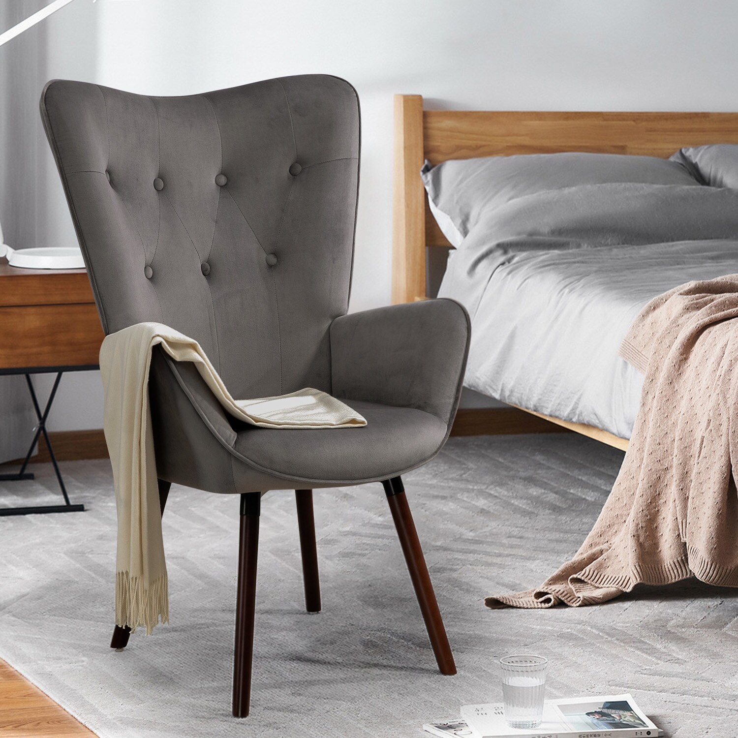Carson carrington falltorp velvet top tufted accent chair