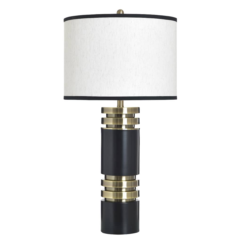 StyleCraft Steel Table Lamp - Drayton Gold - White Fabric
