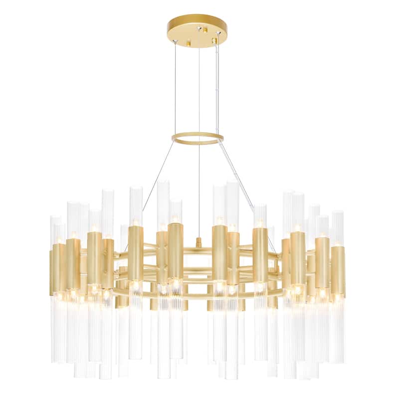 Orgue 72 Light Chandelier With Satin Gold Finish - Satin Gold - Satin Gold