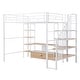 preview thumbnail 9 of 26, Full-Size Metal Loft Bed with Staircase, Built-In Low Storage Desk, and Multi-Tier Shelving for Space-Saving Versatility