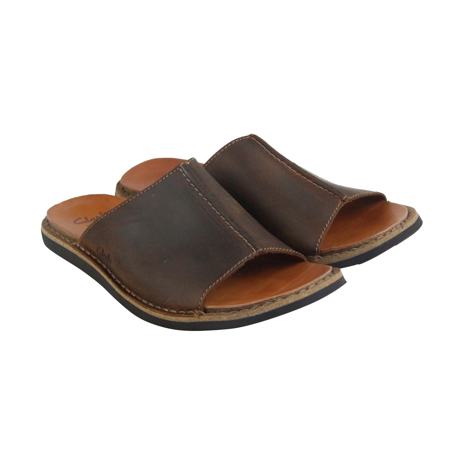 clarks mens leather slippers