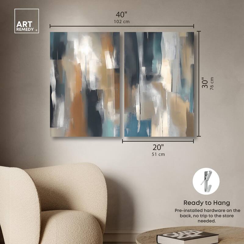 Vertical Rush Canvas Set of 2 by Art Remedy, Gallery Wrapped