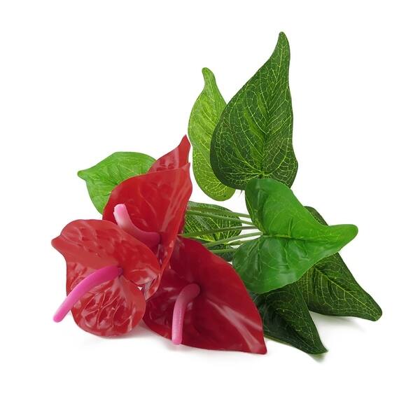 1 Pc 5 Flowers and 7 Leaves Faux Anthurium Plant Lifelike Lifelike Plastic Anthurium  Artificial Plants Decoration For - Bed Bath & Beyond - 37021918