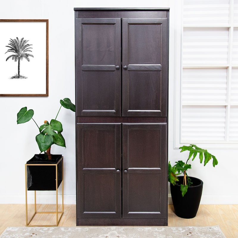 Concepts in Wood Storage Cabinet, 72 inch with 5 Shelves - Espresso