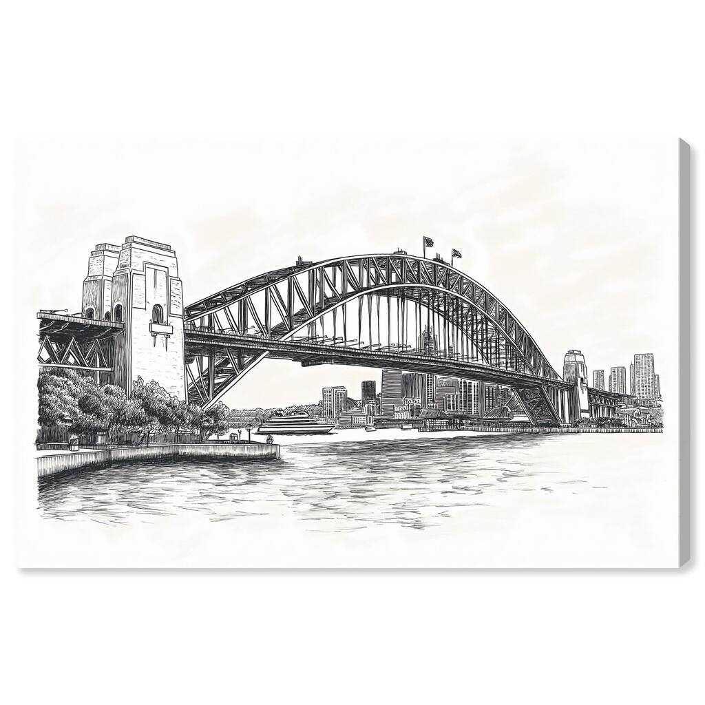 Lines of the Bridge Canvas by Art Remedy, Gallery Wrapped