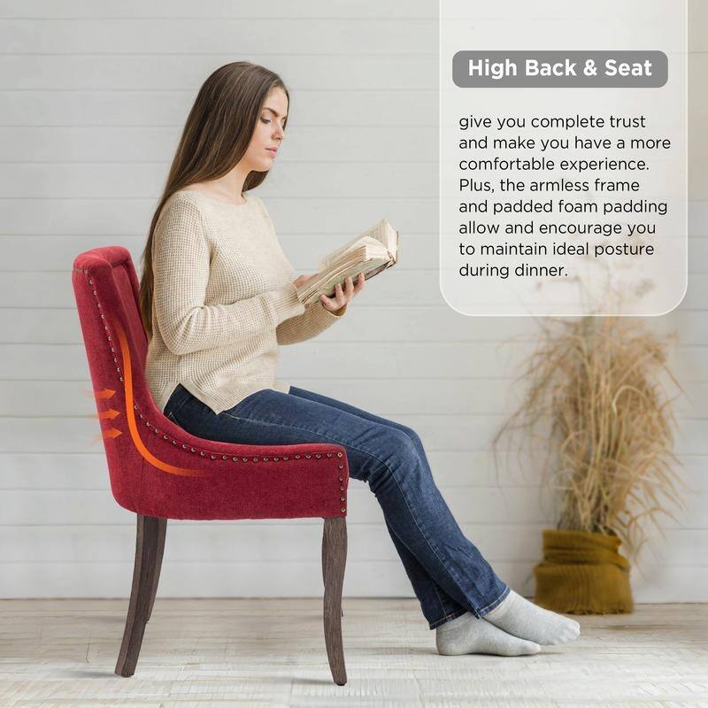 Ultra Side Dining Chair With Bronze nail head Set of 6