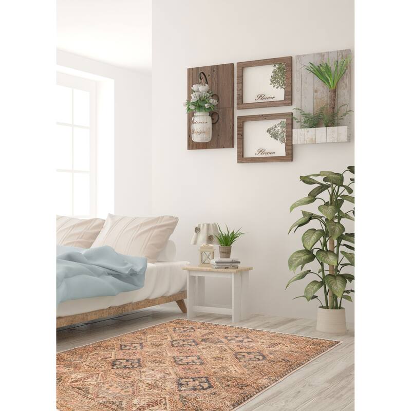 ECARPETGALLERY Hand-knotted Antalya Vintage Tan Wool Rug - 5'0 x 7'8