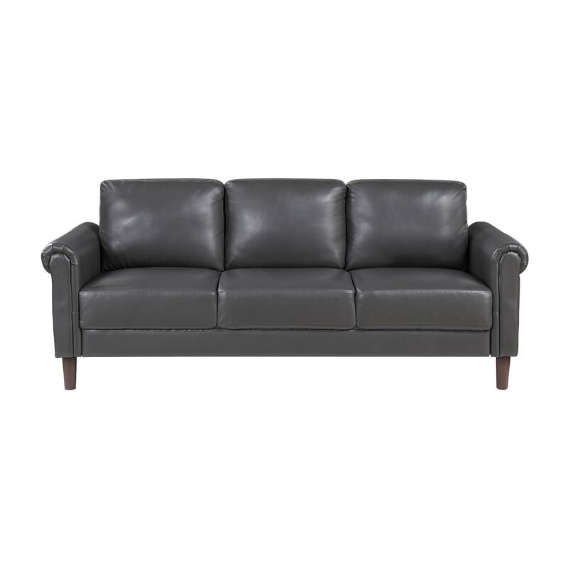 Fremont & Park Frances Faux Leather 3-Piece Living Room Set - Brown Finish Feet