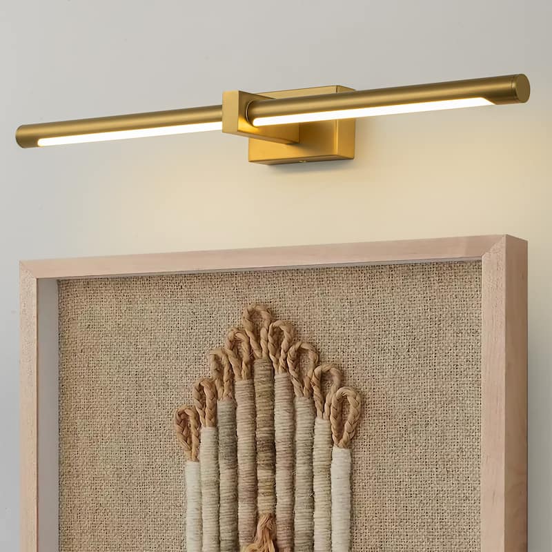 1-light 23.6 in. Modern Linear Cylinder Strip Wall Sconce Dimmable Tube Integrated LED Bathroom Vanity Light