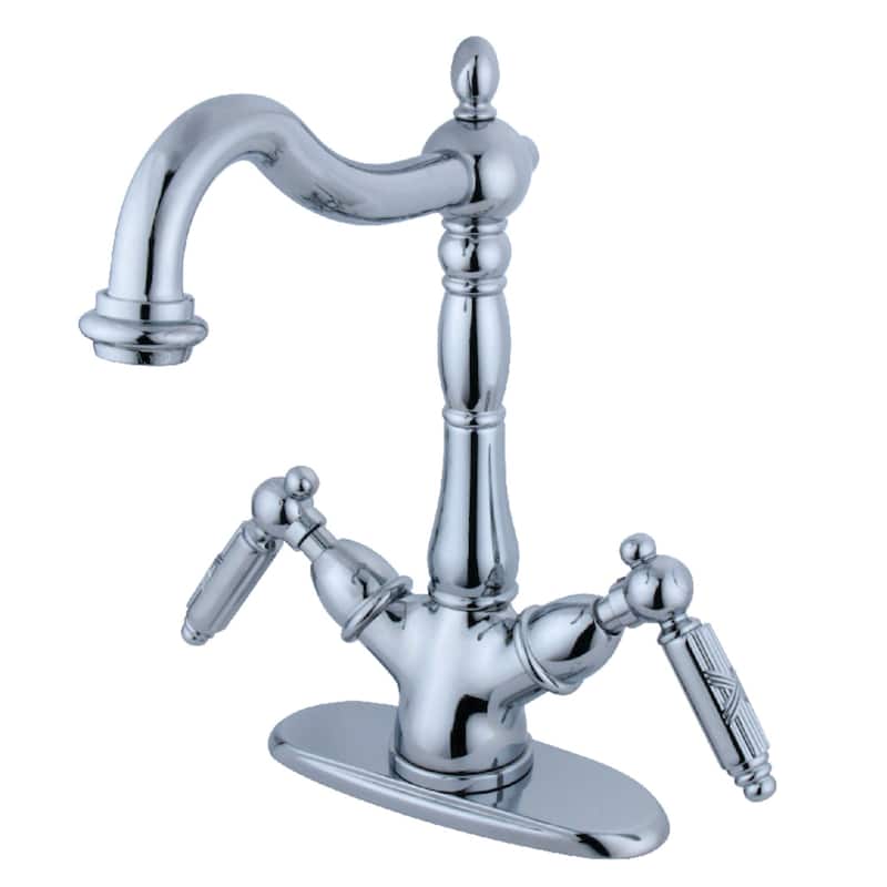 Kingston Brass Heritage 1.2 GPM Vessel Bathroom Faucet with Metal - Polished Chrome