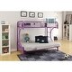 preview thumbnail 1 of 4, Metal Twin over Full Size Futon Bunk Bed, Purple