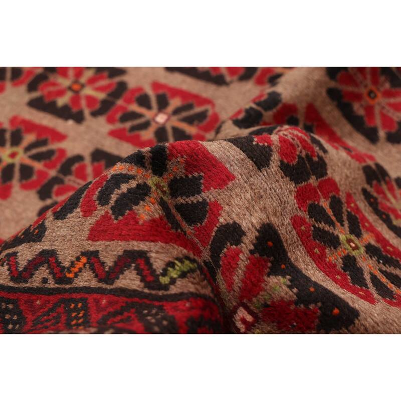 ECARPETGALLERY Hand-knotted Baluch Tan Wool Rug - 3'5 x 6'3