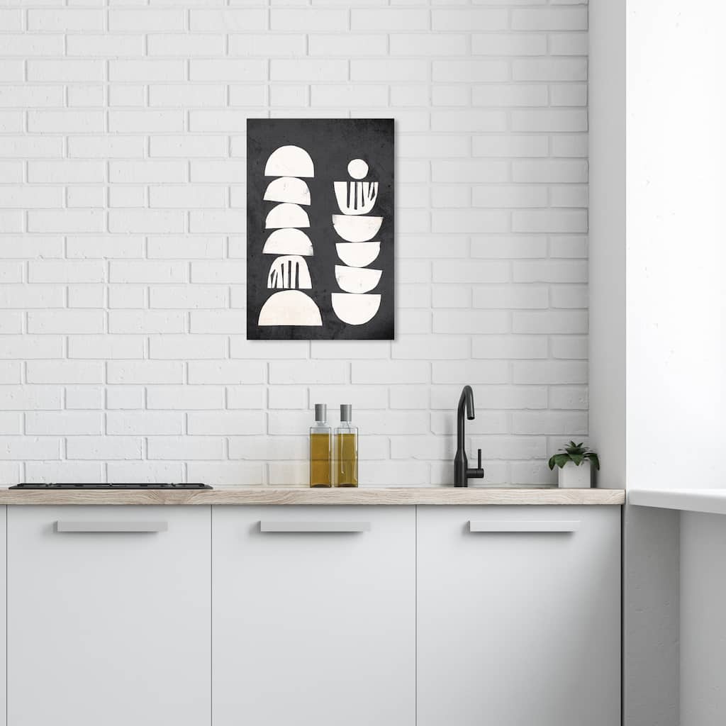 Wynwood Studio Canvas Abstract Cyclics Black and Mid-Century Modern Wall Art Canvas Print