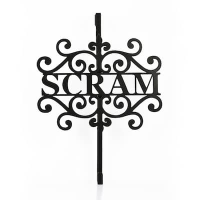 National Tree Company Halloween 'Scram' Metal Wreath Hanger, Black, 16 Inches - 16 in