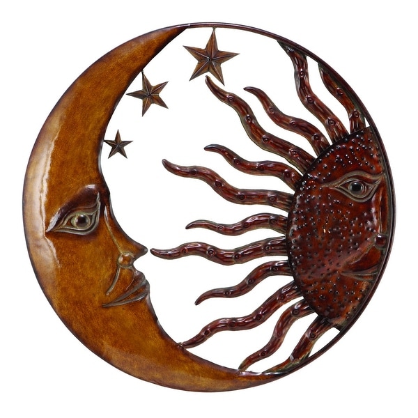 Celestial Metal Sun Star Moon Wall Hanging Decor, Bronze Gold and Rust Red. Opens flyout.