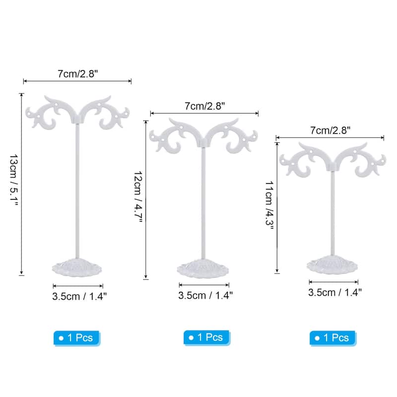 Earring Holder, 3pcs Earring Stand Earring Display Stands Organizer - White