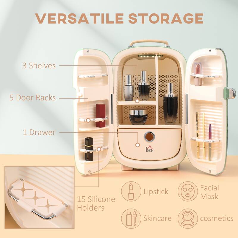 HOMCOM 12 L Portable Mini Makeup Fridge for Skincare - N/A