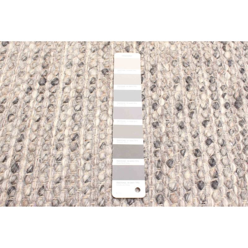 ECARPETGALLERY Braid weave Sienna Grey Wool Rug - 5'2 x 7'5