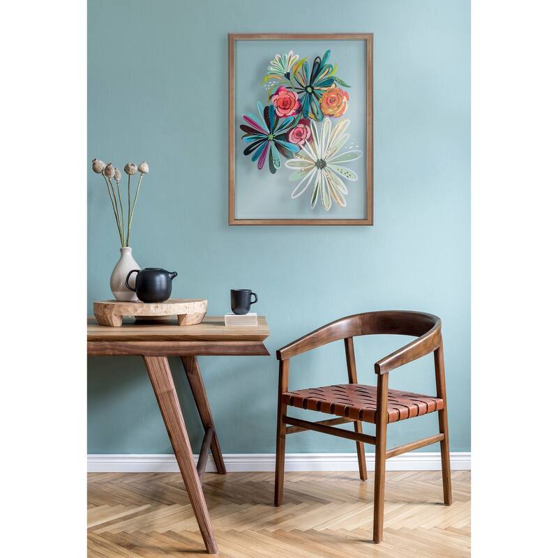 Kate and Laurel Blake Flowers Glass Framed Printed Art by Jessi Raulet