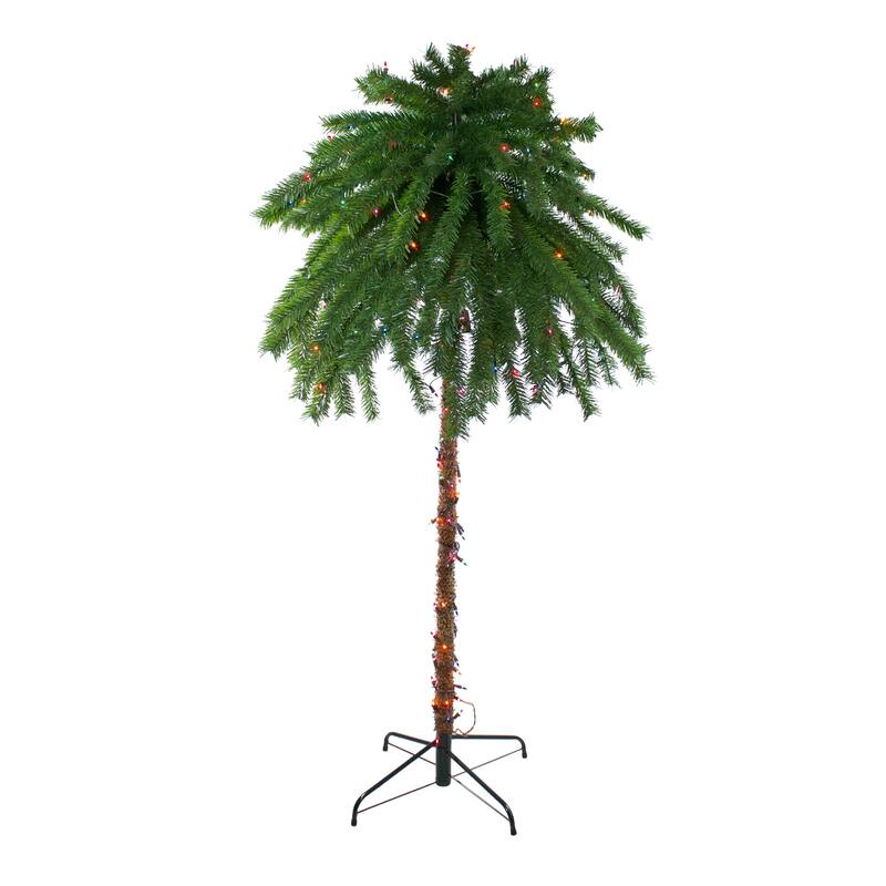 6' Artificial Tropical Outdoor Patio Palm Tree - Multicolor Lights