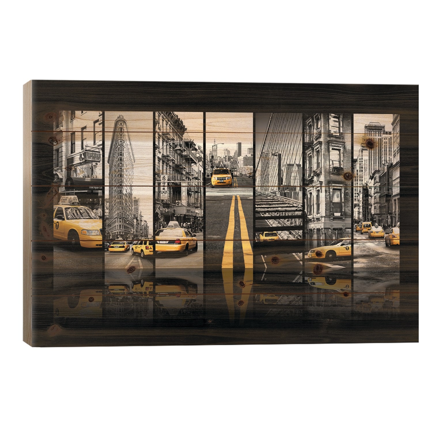 Seven Of 7 NYC B&W III Print On Wood by Philippe Hugonnard - Multi-Color