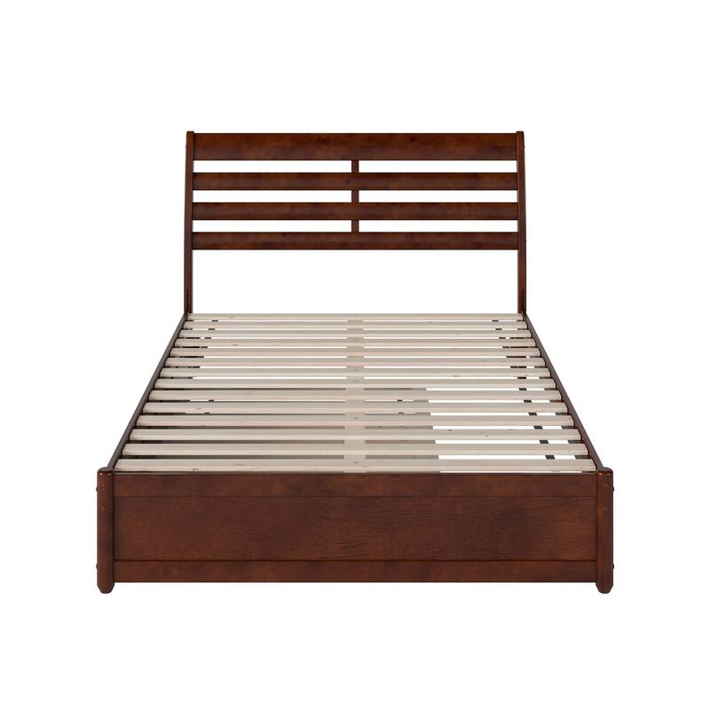 Emelie Platform Bed with Panel Footboard and Twin Trundle