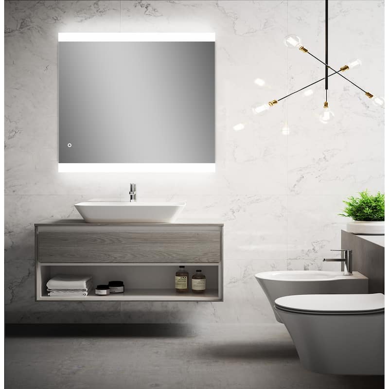 Miseno MM3236LED Athena 32" W x 36" H Rectangular Glass Frameless