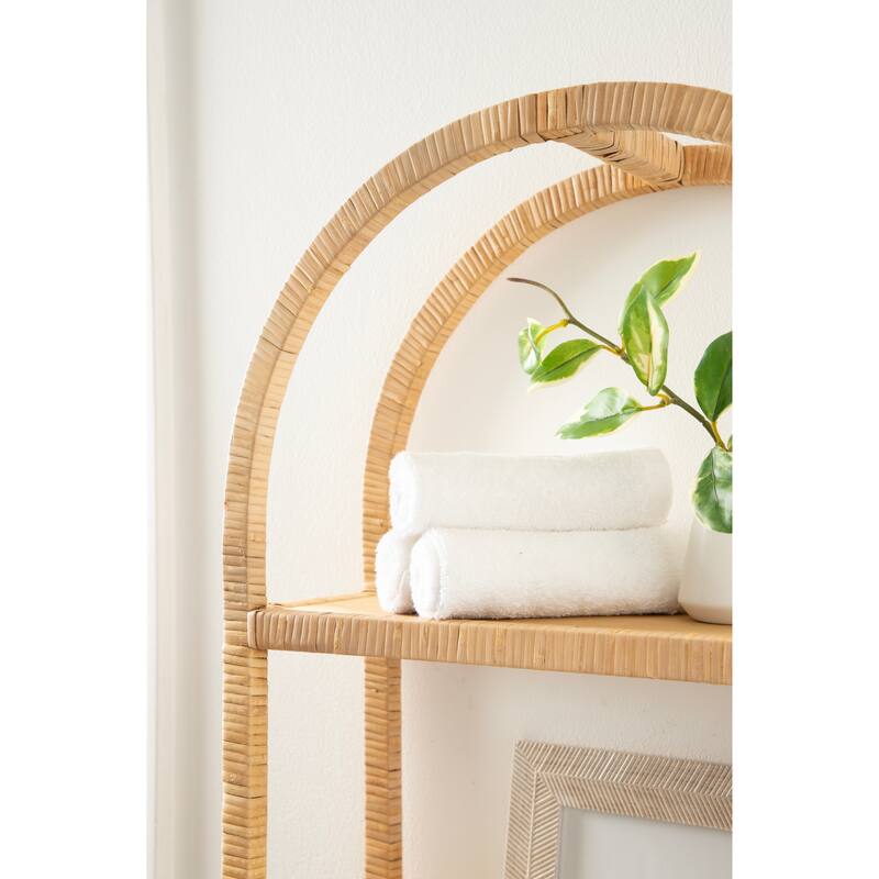 Kate and Laurel Rahmati Rattan Wall Shelf