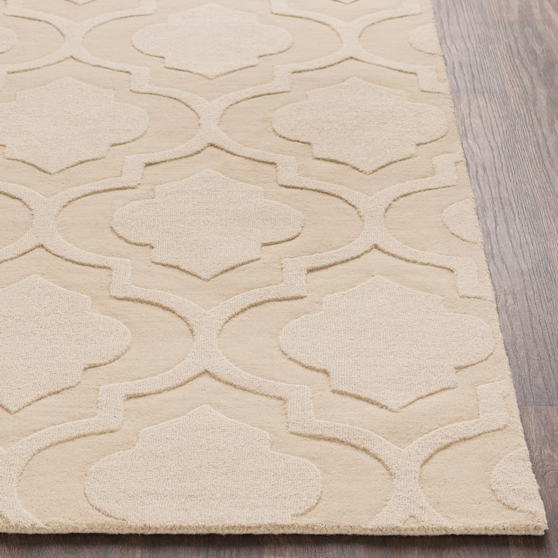 Hand-Woven Ali Tone-on-Tone Moroccan Trellis Wool Rug (2'3 x 10')