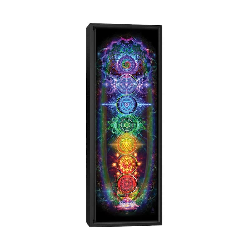 iCanvas "Chakras" by Jumbie Framed Canvas Print - 48x16 - Black