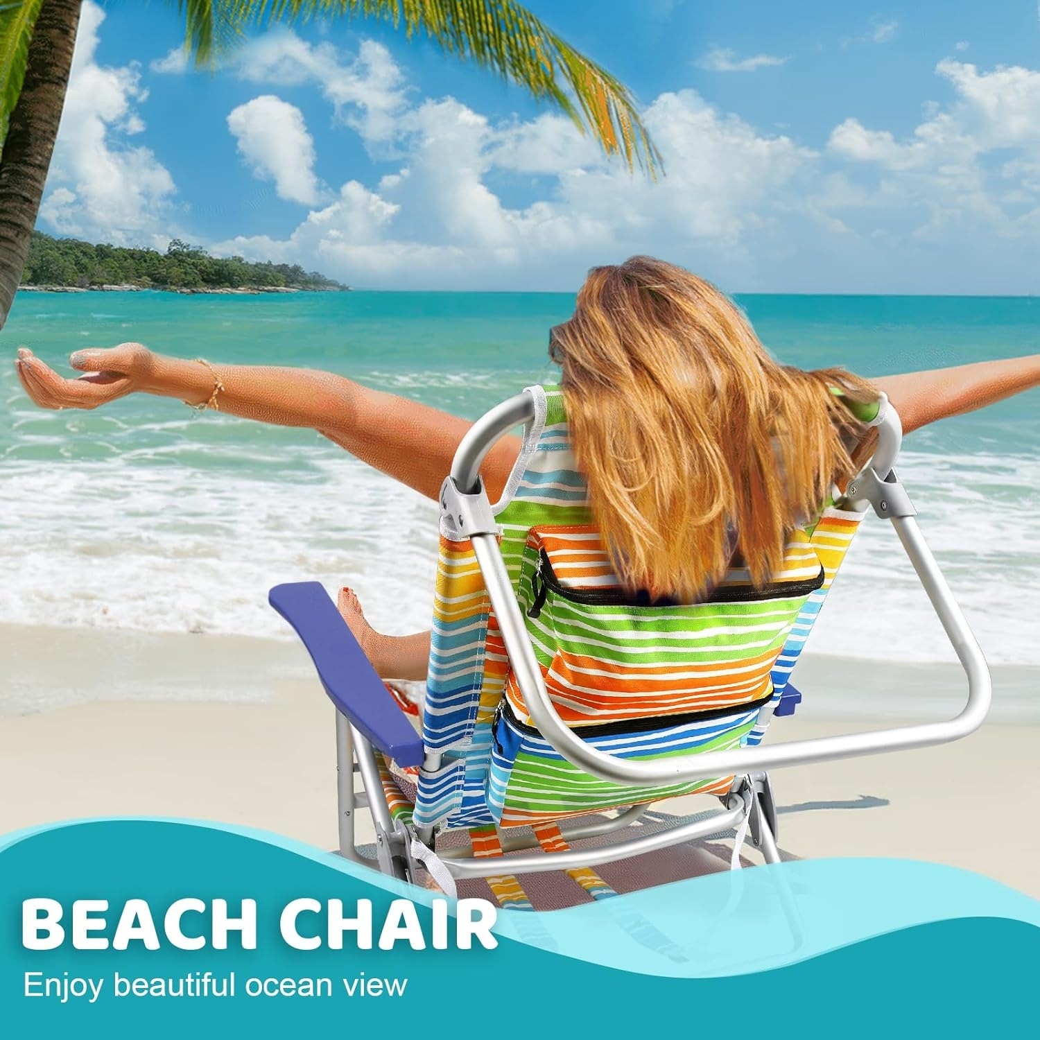 BOSSIN Backpack Beach Chairs for Adults Adjustable high Beach Lounge Chairs with Towel Rack for Outdoor Travel On Sale Bed Bath Beyond 39988939