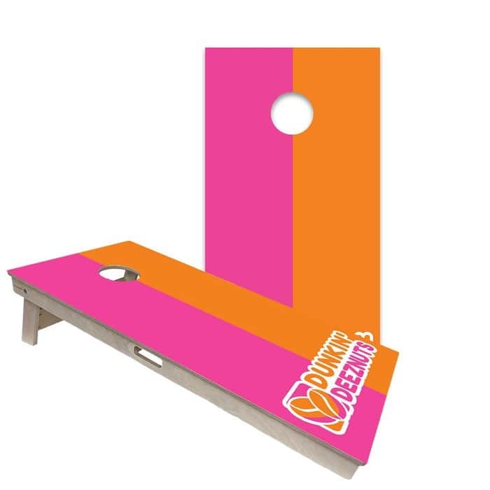 Dunkin Deeznuts Regulation 2x4 Cornhole Board Set - Backyard - Include Case + LED Lights
