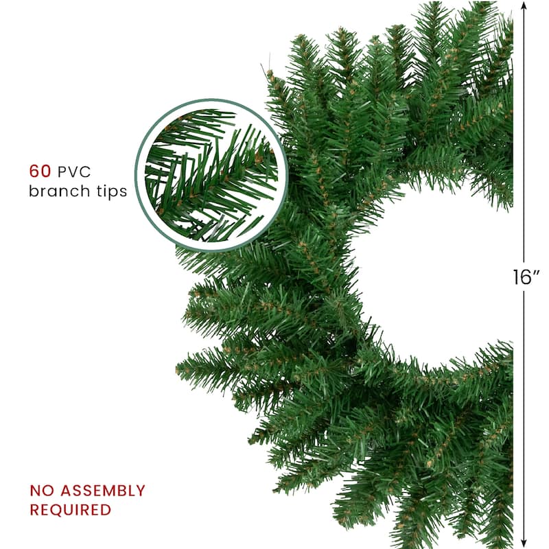 Winona Fir Artificial Christmas Wreath - 16"- Unlit