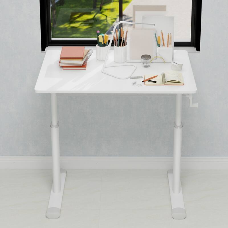 Adjustable compact design study desk suitable for children and adults - White
