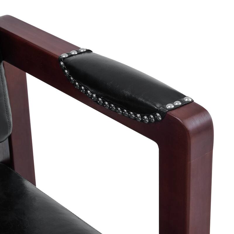 BarberPub Upholstered Waiting Room Chairs, Bench with Backrest, Faux Leather Armed Bench - 23"D x 61.2"W x 29.9"H