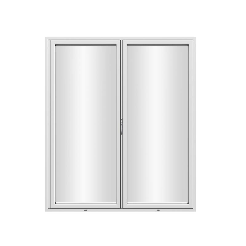 KaMic Elite-Fold 72" x 80" 2-Panel Aluminum Folding Door in White with Hidden Hinges & Rollers, Folded Out From Left To Right