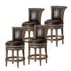 preview thumbnail 68 of 109, Maven Lane 26" Pullman Swivel Counter Height Kitchen Stool Set of 4 - Walnut Vegan Leather.